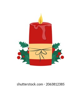 La vela de Navidad. ilustración vectorial