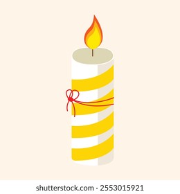 Christmas candle vector illustration. Hand Drawn Cartoon style Christmas candle Illustration.