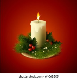 Christmas candle vector image