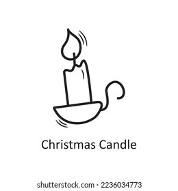 Ilustración de diseño de iconos de contorno vectorial de Velas de Navidad. Símbolo de Navidad sobre el fondo blanco Archivo EPS 10