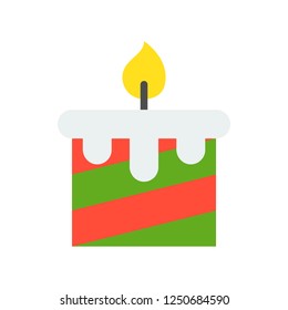 Christmas candle vector, Christmas related flat design icon