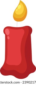 Christmas candle vector style with white background