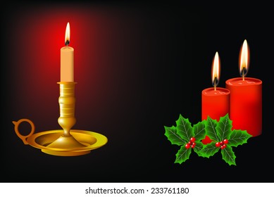christmas candle vectors