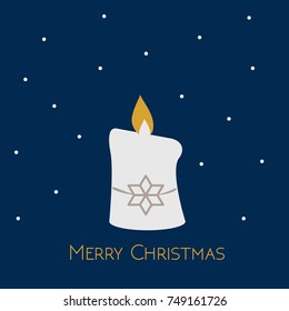 Christmas candle.Conceptual idea.Christmas night simbol. Vector illustration. 