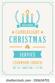 Christmas Candlelight Service Church Invitation