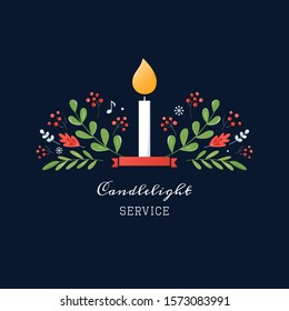 Christmas Candlelight Service Or Event Invitation