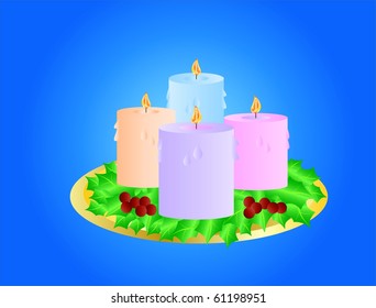 christmas candles ( Background on separate layer )