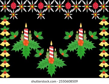 Christmas candles, candle, candles , watercolor style, Christmas vector illustration