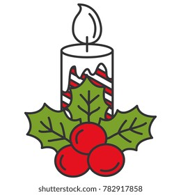 christmas candles decorative icon