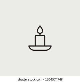 Christmas candles in a linear style. vector graphics.