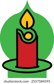 Christmas candles silhouette vector illustration .Christmas Candle colorful vector silhouette, set candle silhouettes for religion 