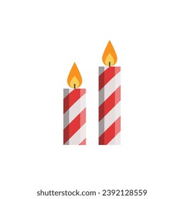 Christmas candles - simple icon in flat design. Vector design