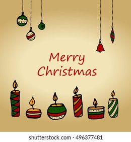 Christmas candles and toys