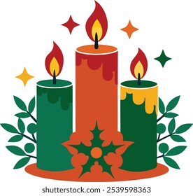 christmas candles vector illustration desigan