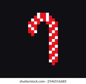 Christmas candy 8-bit icon, Christmas candy pixel art item.