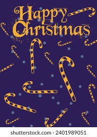 Christmas candy background is so good, style line art and background blue