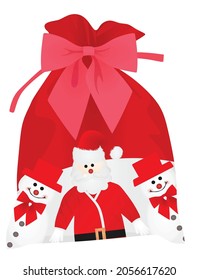 Bolsa de caramelos de Navidad. ilustración vectorial