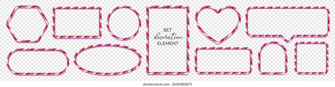Christmas candy border frame and element