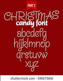Christmas Candy cane alphabet. Vector illustration EPS10