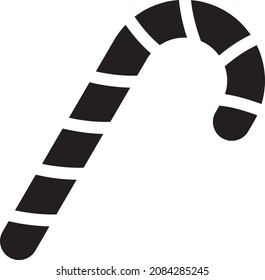 Christmas Candy Cane black icon. Isolated simple vector icon