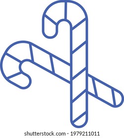 icono de la línea azul de los dulces de Navidad