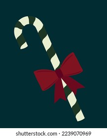  Christmas Candy Cane and Bow.Ideal for posters, postcards, invitations, and banners