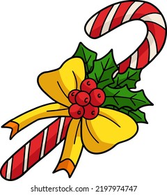 Christmas Candy Cane Cartoon Colored Clipart