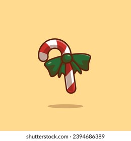 Christmas candy cane cartoon vector illustration crhistmas stuff concept icon isolated