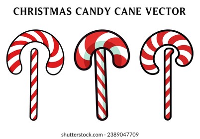 Christmas Candy Cane Clipart Bundle, Christmas Candy Cane Vector illustration
