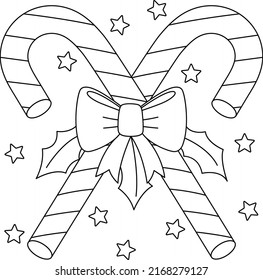 Página de Colores de Candy Cane de Navidad para los niños