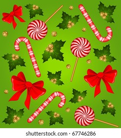 Christmas candy cane decorated bow
