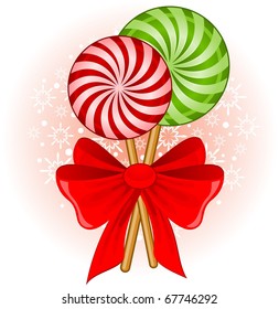 Christmas candy cane decorated bow