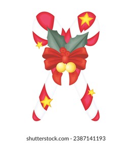 Christmas candy cane decoration illustration vector perfect for christmas