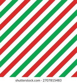 Weihnachtsschokolade Rohr diagonale Streifen Muster.Weihnachtsschokolade Rohr Hintergrund mit rot, grün und weiß diagonal gestreift.Weihnachten diagonale Streifen Textur.Vektorgrafik.