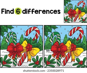 Cañón De Vándalo De Navidad Encuentra Las Diferencias