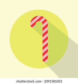 Christmas candy cane flat icon for element illustration, banner, flyer, sales, or discount