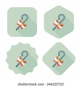 Christmas candy cane flat icon with long shadow,eps10