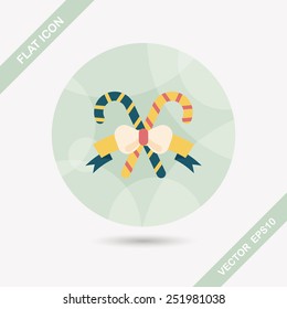 Christmas candy cane flat icon with long shadow,eps10Christmas candy cane flat icon with long shadow,eps10