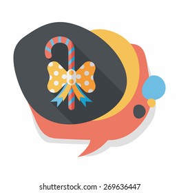 Christmas candy cane flat icon with long shadow,eps10