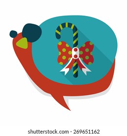 Christmas candy cane flat icon with long shadow,eps10
