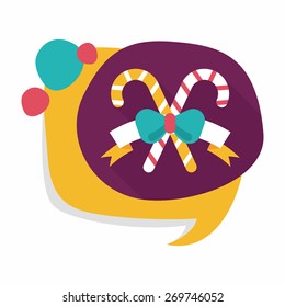 Christmas candy cane flat icon with long shadow,eps10