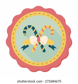 Christmas candy cane flat icon with long shadow,eps10Christmas candy cane flat icon with long shadow,eps10