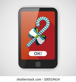 Christmas candy cane flat icon with long shadow,eps10