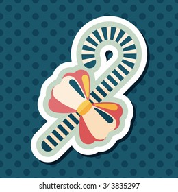 Christmas candy cane flat icon with long shadow,eps10