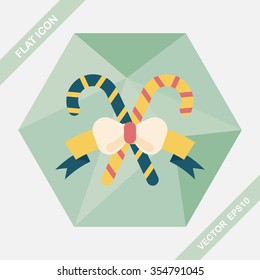 Christmas candy cane flat icon with long shadow,eps10Christmas candy cane flat icon with long shadow,eps10