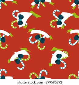 Christmas candy cane flat icon,eps10 seamless pattern background