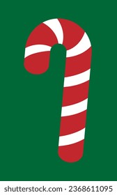 Christmas candy cane flat style vector illustration