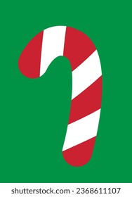 Christmas candy cane flat style vector illustration