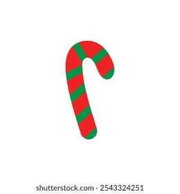 Christmas candy cane flat style vector illustration