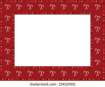 Christmas Candy Cane Frame Christmas candy cane patterned frame with beaded mosaic border 